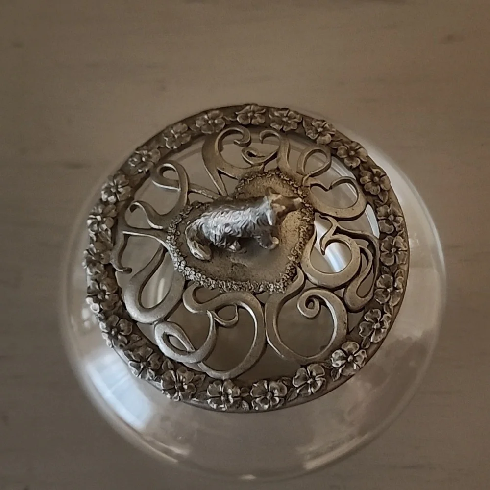 Trinket Jar with Pewter Dog Top by Davis Brown - Picture 5 of 6